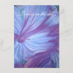 Convites de casamento florais roxos azuis