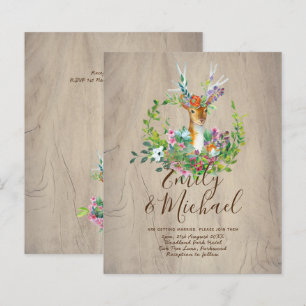 Convites de casamento Florais Russos do Woodland D