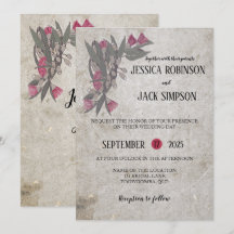 Convites de Casamento Florais Selvagens Australian