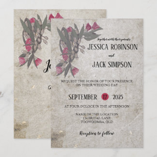 Convites de Casamento Florais Selvagens Australian