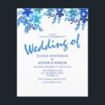 Convites de Casamento Floral Azul de Orçamento<br><div class="desc">Convide seus convidados para comemorar seu dia de casamento,  com estes elegantes convites de casamento floral azul. Apresentando um fundo branco clássico,  um conjunto de flores cor-de-rosa e um modelo de casamento na moda que é fácil de personalizar.</div>