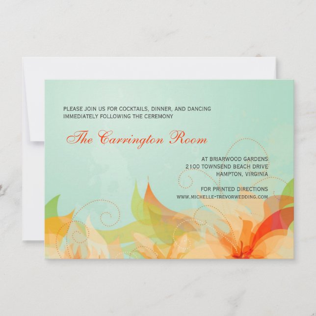 Convites De Casamento Floral De Abstrato De Cartão (Frente)