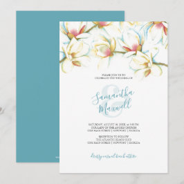 Convites De Casamento Floral De Branco De Aquarela