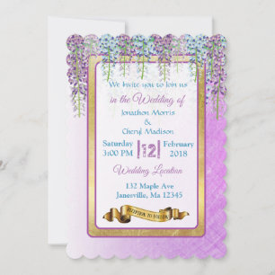 Convites De Casamento Floral De Purple Wisteria