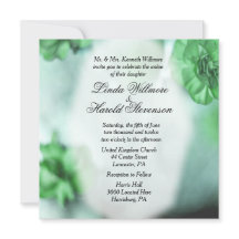 Convites De Casamento Floral Misty Green