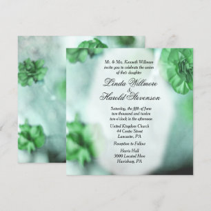 Convites De Casamento Floral Misty Green