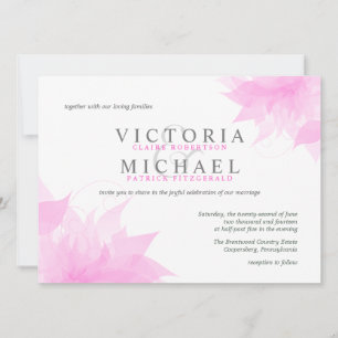 Convites De Casamento Floral Pastel Pink Wispy