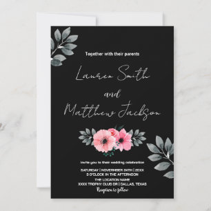 Convites De Casamento Floral Rosa