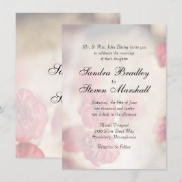 Convites De Casamento Floral Rosa