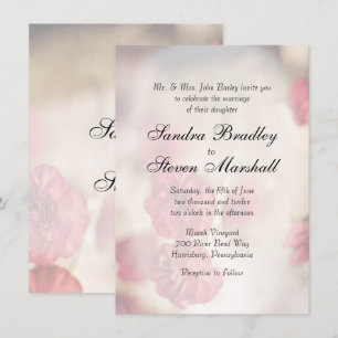 Convites De Casamento Floral Rosa