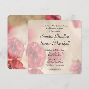 Convites De Casamento Floral Rosa