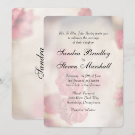 Convites De Casamento Floral Rosa