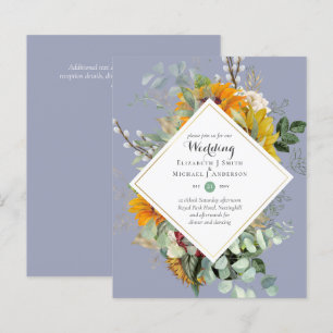 Convites de Casamento Floral Roxo Navy Orçamento