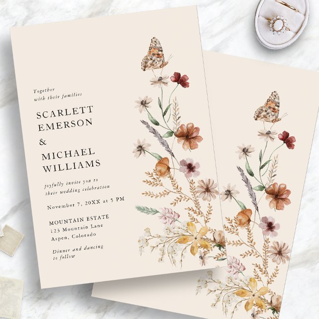 Convites De Casamento Floral Rustic Boho (Rustic Boho Floral Wedding Invitations
)
