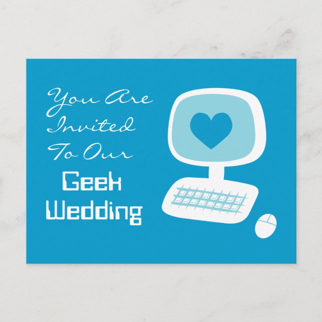 Convites de Casamento Geek em Cartões-Postais (Frente)