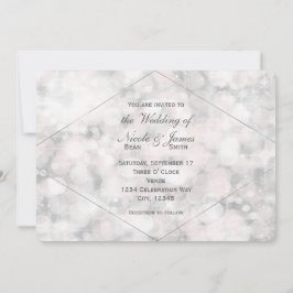 Convites de Casamento Glam Elegantes com Luz de Bo
