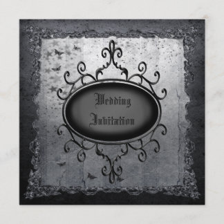 Convites de casamento góticos de linho do Grunge