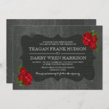 Convites de casamento Góticos De Madeira Burlap Ro