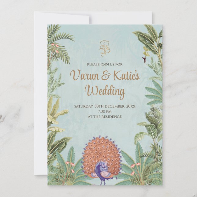 Convites de casamento indianos digitais e convites (Frente)