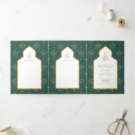Convites de casamento islâmicos Dourados do LeahG