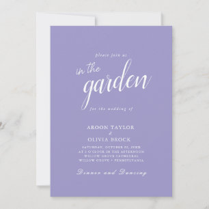 Convites de Casamento Jardim Roxo Charme Elegante