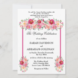 Convites de Casamento Judaicos Tradicionais - Rosa