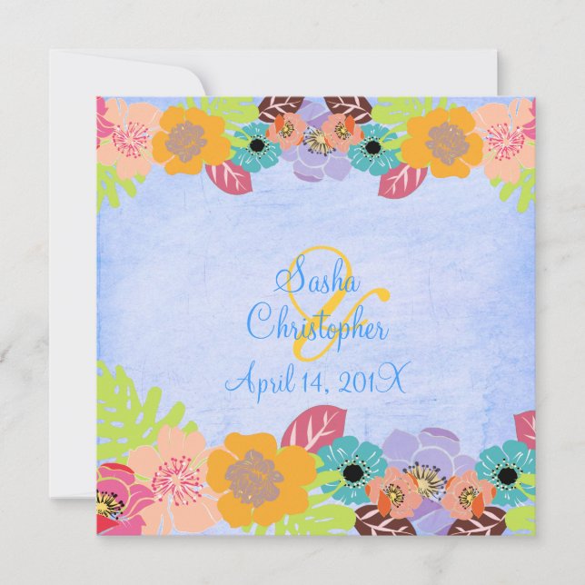 Convites de Casamento Leis/Luau (Frente)