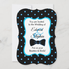 Convites de casamento LGBT (Black Blue Bowtie, gra