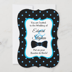 Convites de casamento LGBT (Black Blue Bowtie, gra