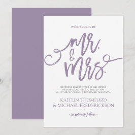 Convites de Casamento Lilás-Roxo | Caligrafia Pinc