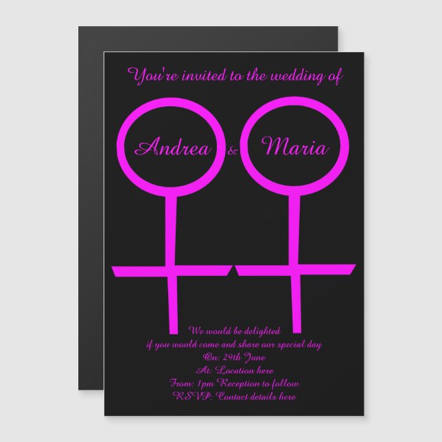 Convites de casamento Magnéticos Personalizados de (Frente/Verso)