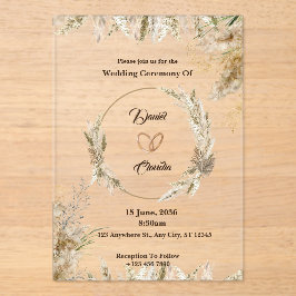 Convites de casamento marrom e creme personalizado