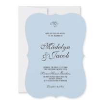 Convites de casamento marrons e azuis