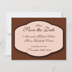 Convites de casamento marrons e bege de chocolate