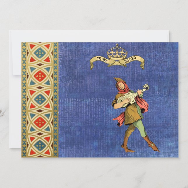 Convites de casamento medievais do bardo (Frente)
