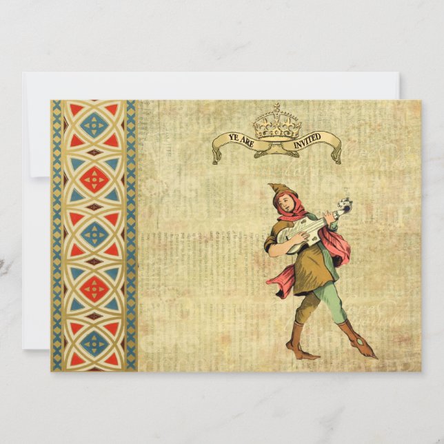 Convites de casamento medievais do bardo (Frente)
