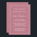 Convites De Casamento Minimalista, Rosa-Rosa, Anti<br><div class="desc">Convites de casamento temporários - ALTERE a cor de fundo para qualquer cor! Nós mostramos um lindo Velho Rosa Rosa. Acentos retangulares - EXCLUA-os ou MUDE a cor! ALTERAR as fontes, o texto, a cor do texto. Use esta modelo para design de seus próprios convites de casamento e peças de...</div>