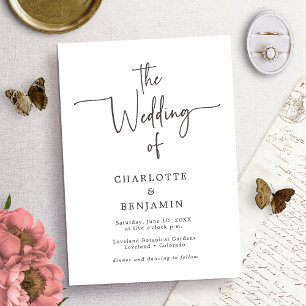 Convites de Casamento Minimalistas Modernos em Scr