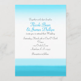 Convites de Casamento Modernos com Aquarela Azul B