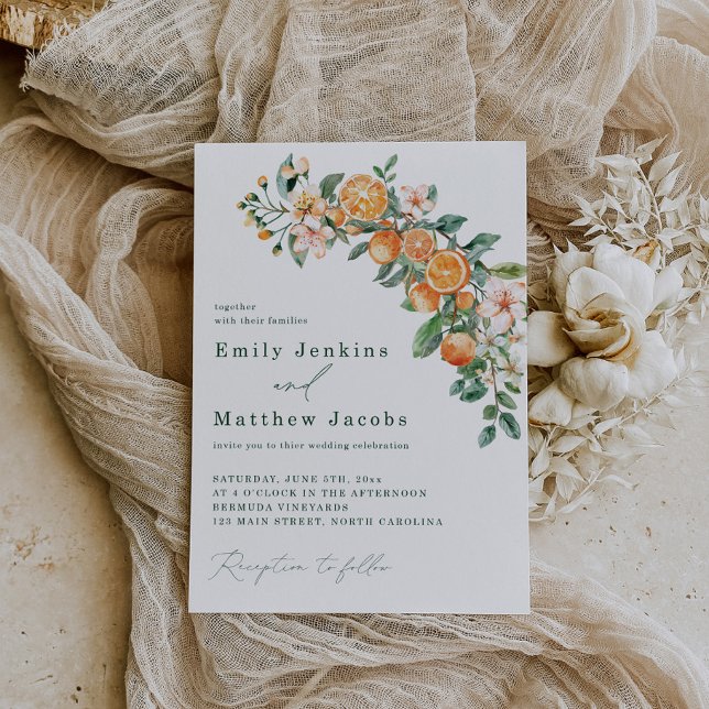 Convites De Casamento Modernos Com Citrinos Editáv (Criador carregado)