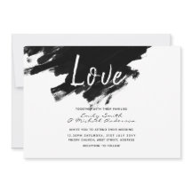 Convites de casamento modernos - Escuro preto bran