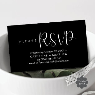 Convites de Casamento Modernos Lembrete de RSVP 