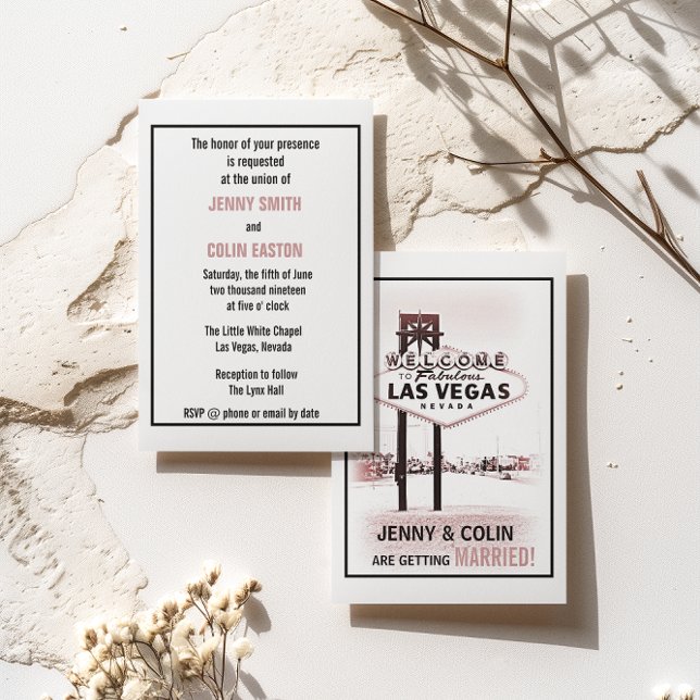 Convites de casamento Modernos Românticos de Las V (Criador carregado)