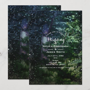 Convites de Casamento Noite de Inverno com Pinheir