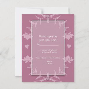 Convites de Casamento Notas de RSVP Florais Rosa