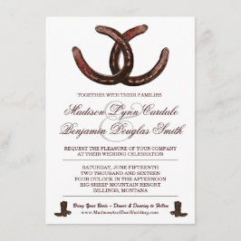 Convites de casamento ocidentais das botas das