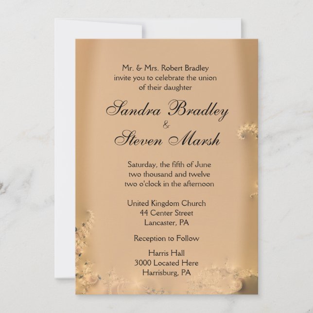 Convites de Casamento Ouro Antigo (Frente)