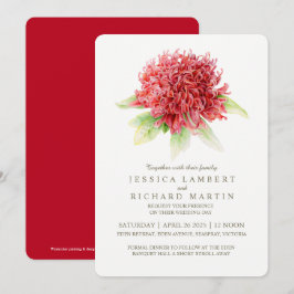 Convites de casamento para flores de waratah verme