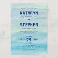 Convites De Casamento Para Oceanos De Aquarela