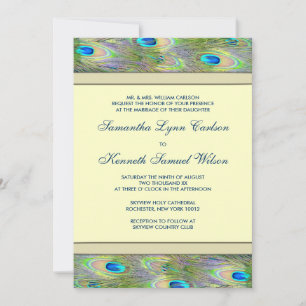 Convites de Casamento Pavão Dourado